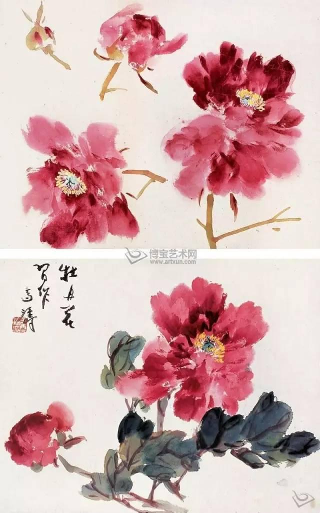 王雪涛笔下的牡丹，国画艺术中的华贵与灵动
