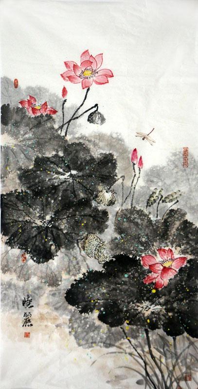 荷花墨韵，国画大写意水墨荷花获奖记