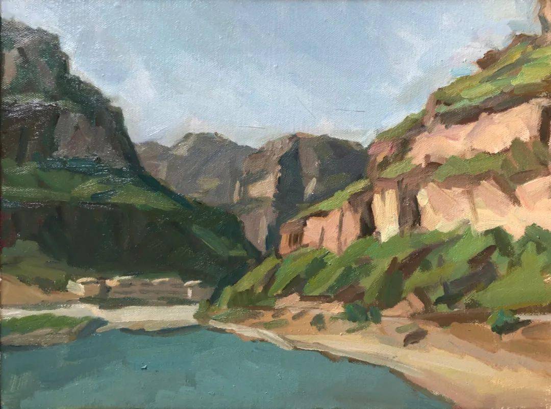 白羽平笔下的太行山，油画风景中的壮丽与静谧