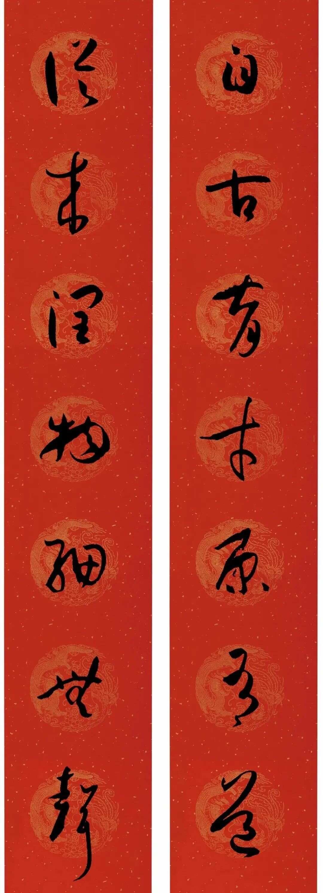 草书书法春联100副欣赏，墨舞飞白，喜迎新春