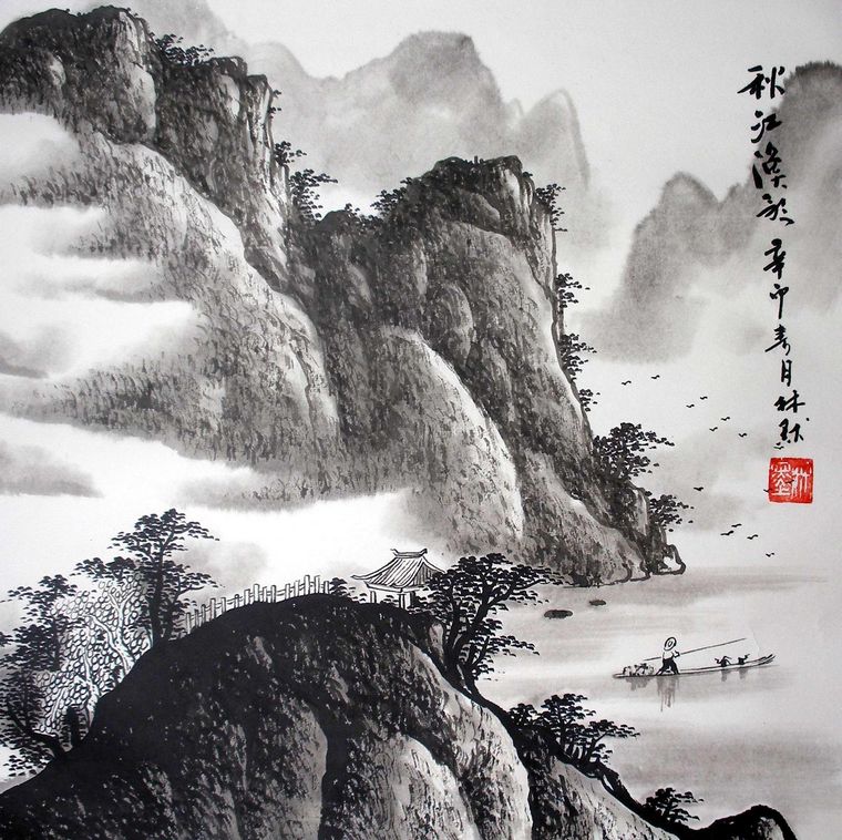探寻小写意斗方山水画的艺术魅力