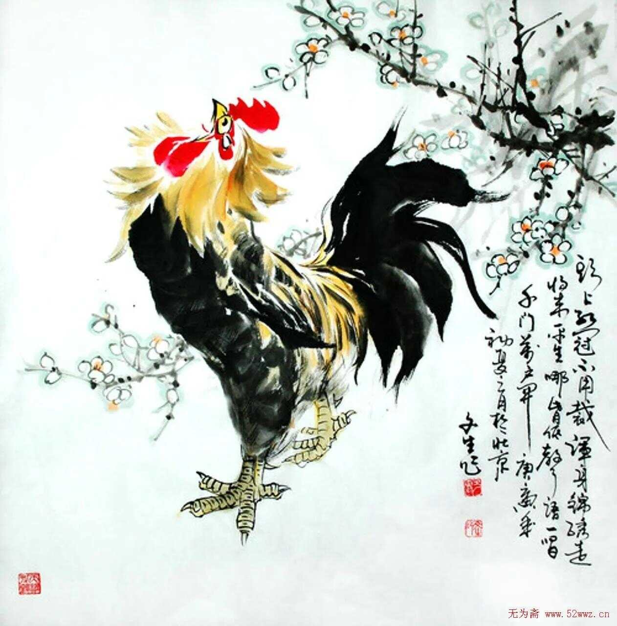 国画公鸡作品，笔墨间跃动的生命之舞