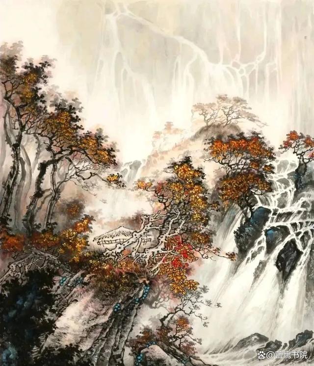 探索中国画山水之美，一幅幅壮丽画卷的深度解析