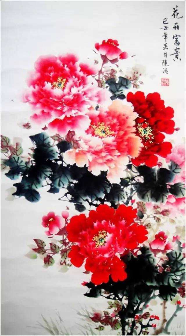 牡丹国色，画中倾城，国画牡丹图片大全集赏析