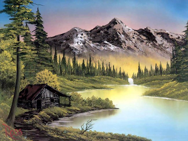 探索自然之美，油画山水风景图片的魅力与艺术价值