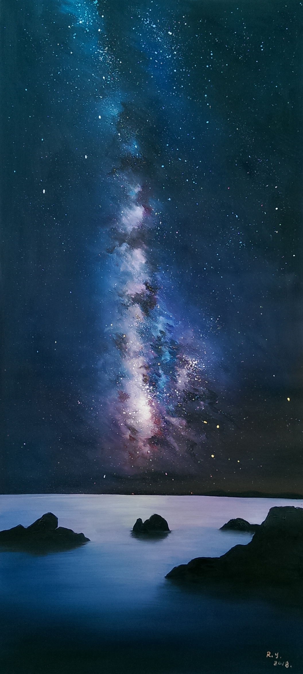 星空之舞，探索油画星空作者的梦幻之旅
