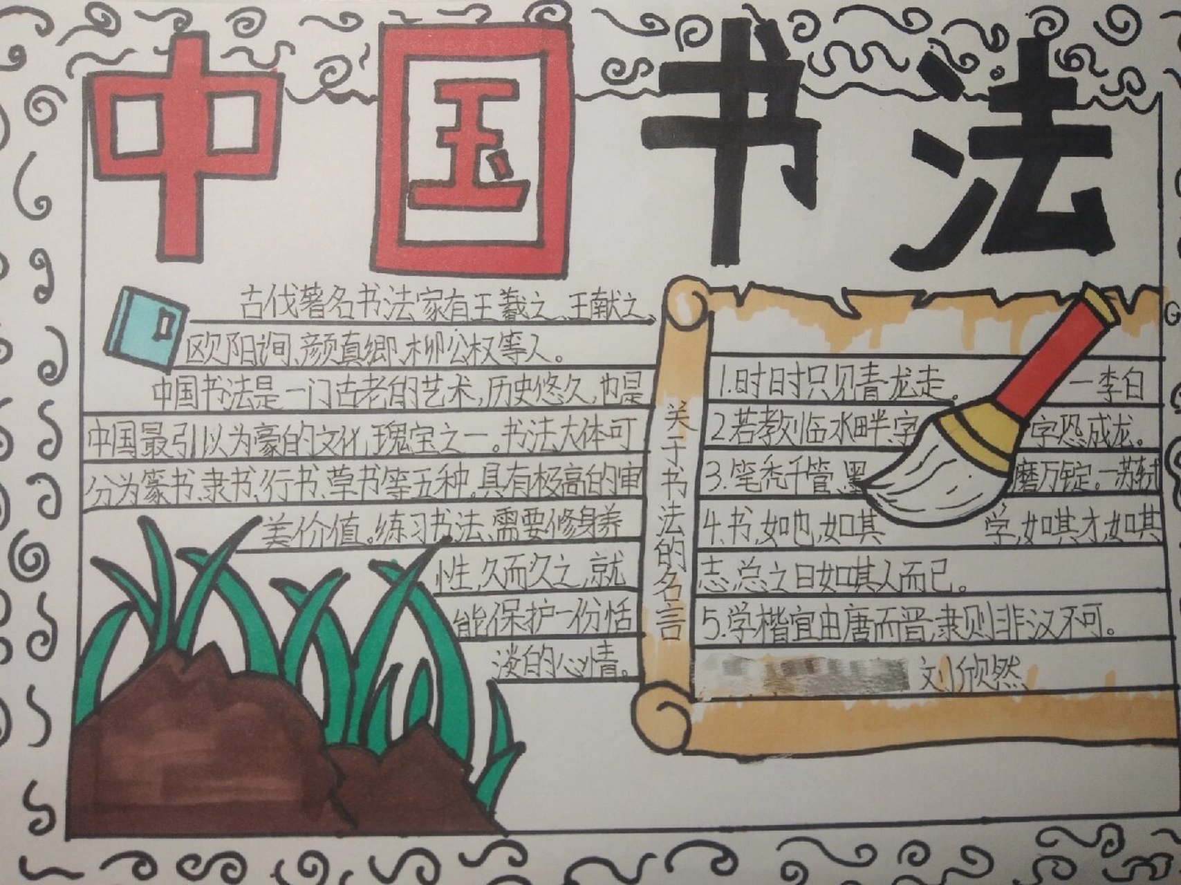 书法之美，一笔一划间的心灵之旅——关于书法的手抄报