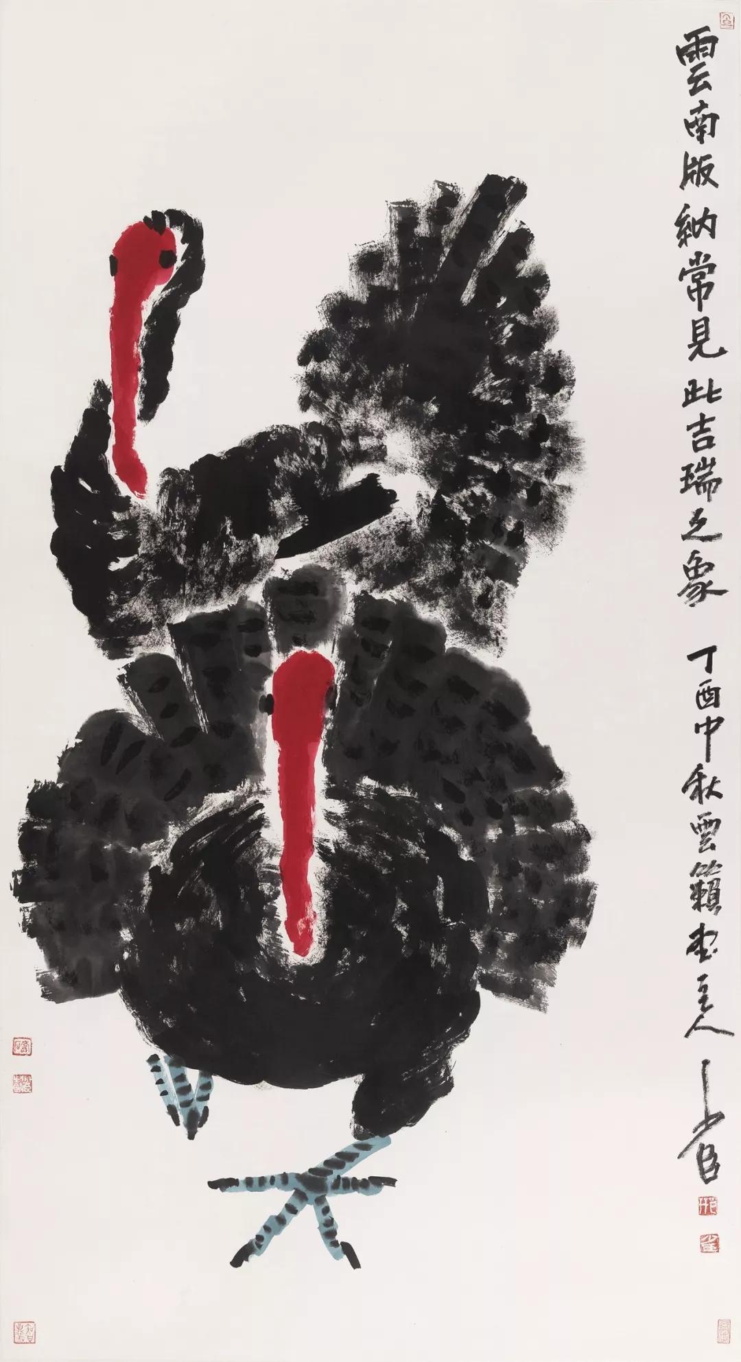 邢少臣大写意花鸟画，笔墨间的自然韵律与情感抒发