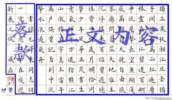 硬笔书法落款的正确格式及样板