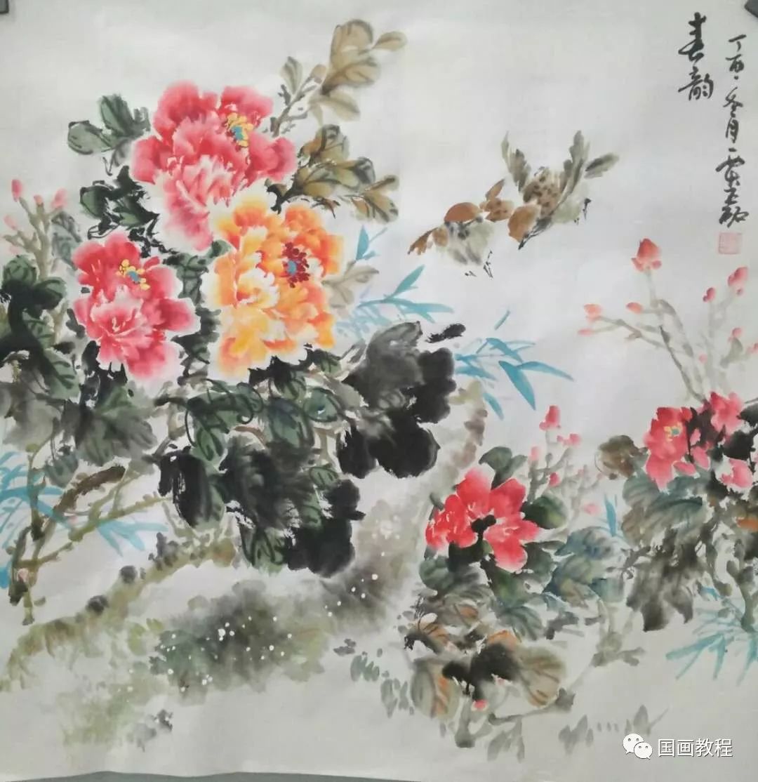 精选国画写意牡丹图片，绽放的华贵与诗意