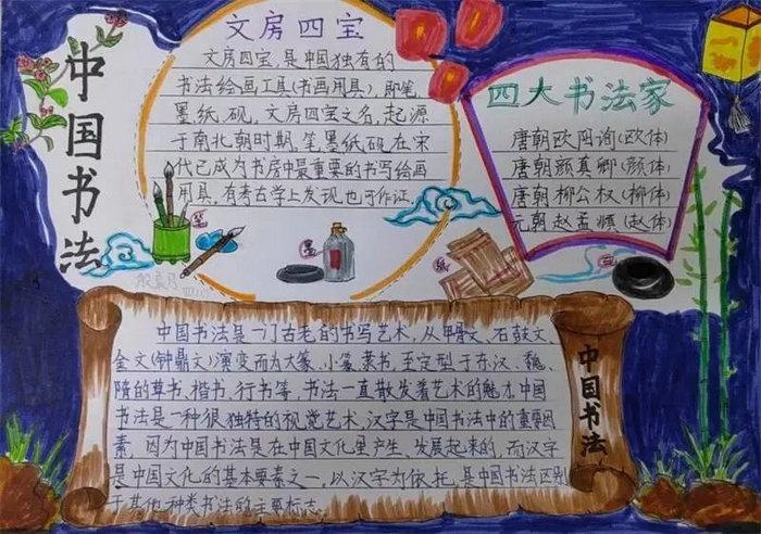 书法之美，小学生手抄报中的文化传承与创意表达