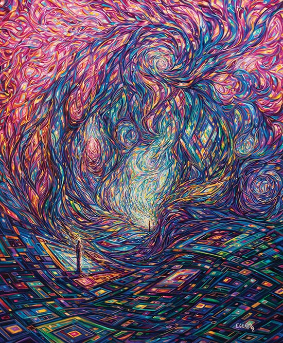 抽象画艺术作品，超越现实的视觉盛宴