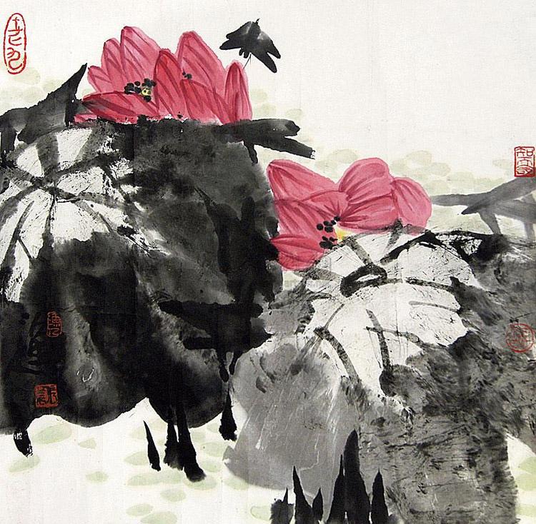 荷花之韵，国画荷花图片大全作品欣赏